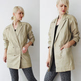 70s 80s luxurious cream leather jacket. ivory leather jacket. long leather jacket. women leather jacket - medium