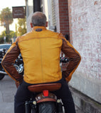 Motorcycle style men's leather jacket.