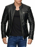 Men's & Boys 100% Genuine Soft Lambskin Leather Motorcycle Bike Jacket Slim-fit, Long Sleeves