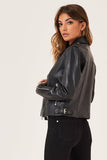 Women's & Girls 100% Genuine Soft Lambskin Leather New Design Cropped Motor Biker Jacket Slim Fit, Beautiful Look