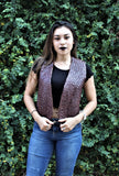 Vintage 1970s NWT Old Stock Jordache Leather Vest For Bohemian Girl Medium Women Hippie Chick