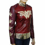 Noora Wonder Woman New Stylish Ladies Halloween Costume Party Leather Jacket Avengers Movie Jacket SJ11