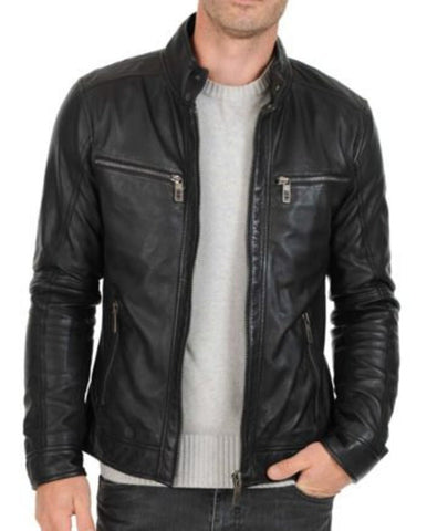 Man's & Boy 100% Genuine Soft Lambskin Leather New Designer Motorcycle Biker Slim fit Leather Jacket