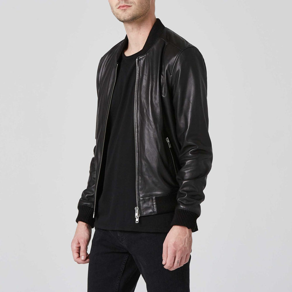 Men's & Boys 100% Real High Quality Lambskin Leather Motor Biker Bomber Jacket Slim-fit, Long Sleeves