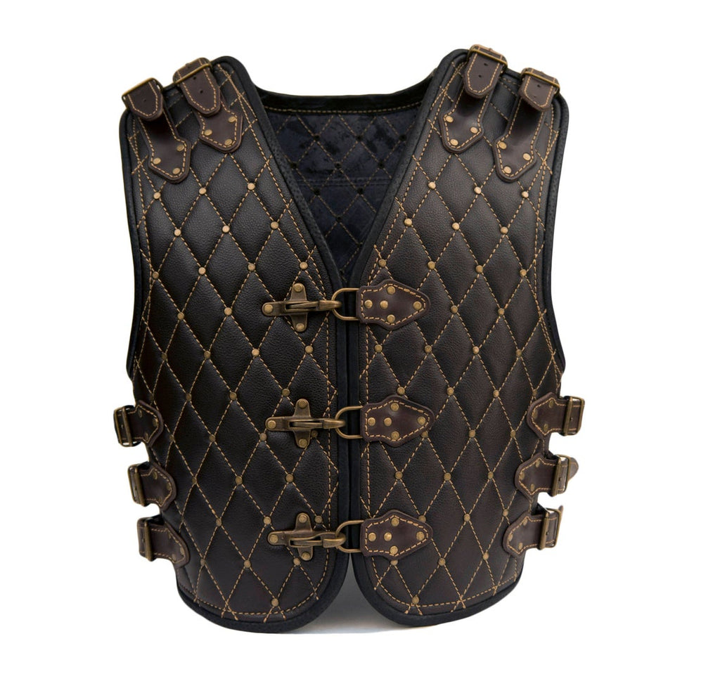 Men leather vest stylish Motorcycle biker Genuine leather stylish vest Viking Conung handmade