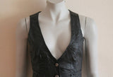 Black Faux Leather Vest Womens Biker Vest Sleevless Leather Top Vintage Vest Biker Motorcycle Womens Wear Goth Rocker Top Vest