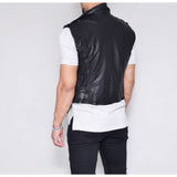 Men's Biker Vest Leather Motorbike Vest Genuine Cow Leather Vest Handmade Vest