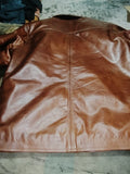 Genuine Leather Jacket Coat Brown Tan Button Up Men’s Leather Jacket