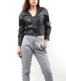 80s Black Leather Jacket / Crop Leather Jacket / Leather Top / Women Leather Jacket / Suede and Leather Top / Leather Blazer / Medium Jacket