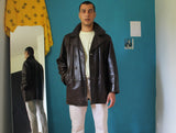vintage leather jacket/leather jacket/vintage leather jacket/mens vintage jacket/vintage leather/peacoat/caban man/