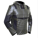 Green Arrow Oliver Queen Season 6 Hoodie Green Faux Men's Leather Jacket