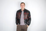Mens Leather Jacket. Genuine Leather Jacket. Short Coat Hipster Style 90s Size Medium