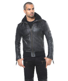 ROOK - Men's Bomber Jacket - Sheep Leather - Shearling Collar - Handcast Buckles - Designer Jan Hilmer