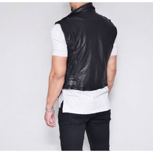 Men's Biker Vest Leather Motorbike Vest Genuine Cow Leather Vest Handmade Vest
