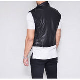 Men's Biker Vest Leather Motorbike Vest Genuine Cow Leather Vest Handmade Vest