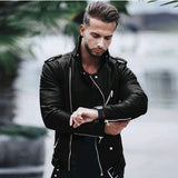 Men's Motorcycle PU Leather Jackets Men Leather Autumn Winter Slim Fit Jackets Male Business Fitness Casual Coats Plus Size 5XL